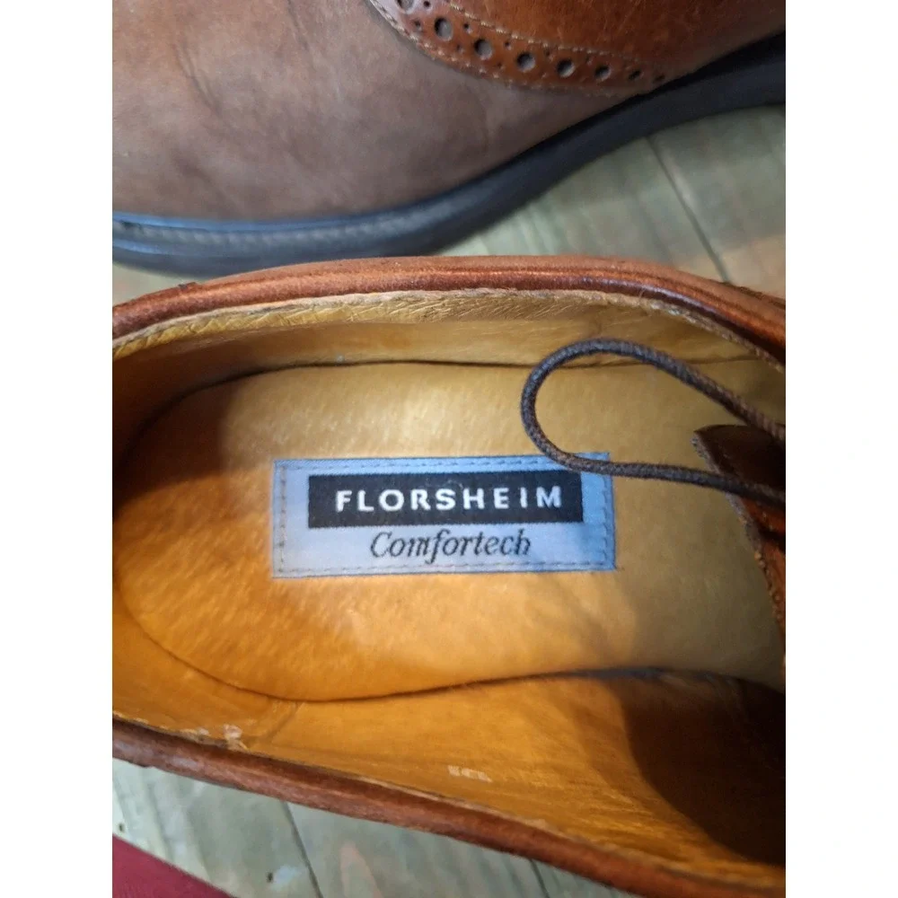 Florsheim Comfortech Mens 8 D Brown Leather Suede Saddle Oxford Vibram 70367‎